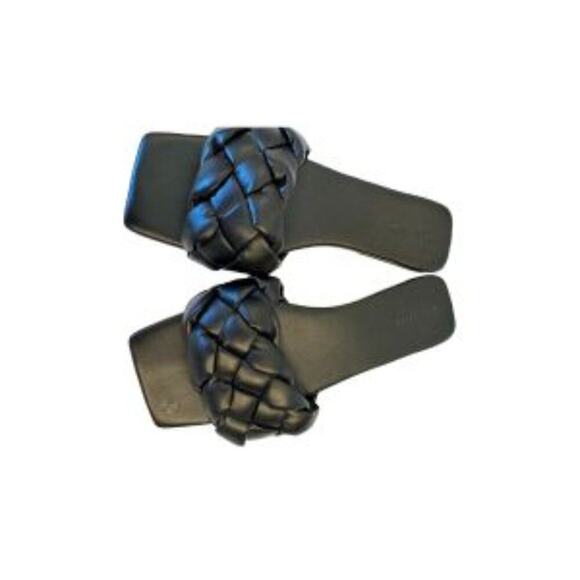 Womens Black Braided Slide Sandal Size 8 - Picture 3 of 5